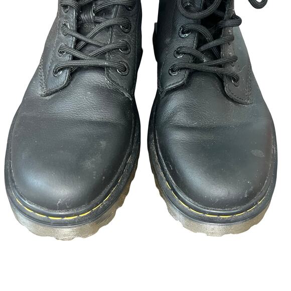 Doc Dr. Martens Awley 6 in 8-Eye Black Leather Combat Boots sz 9 Women's 8 Men's - Picture 4 of 10